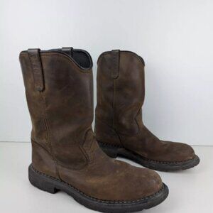 Red Wing Pecos Boots Mens Size 14 B Brown Leather Steel Toe Work Boots USA 2270